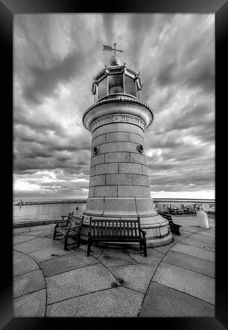 Lighthouse in mono Framed Print by Thanet Photos