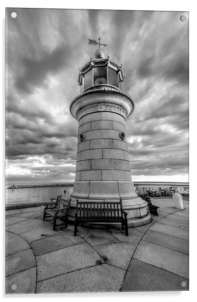 Lighthouse in mono Acrylic by Thanet Photos