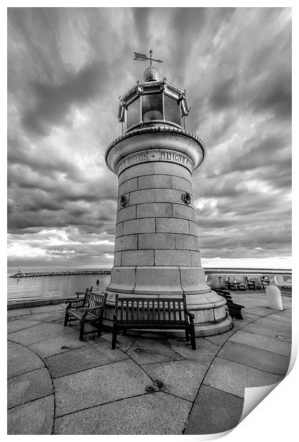Lighthouse in mono Print by Thanet Photos