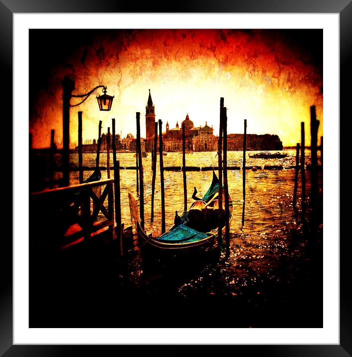 Venice Gondola Framed Mounted Print by Scott Anderson