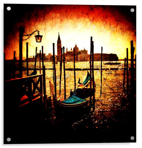 Venice Gondola Acrylic by Scott Anderson