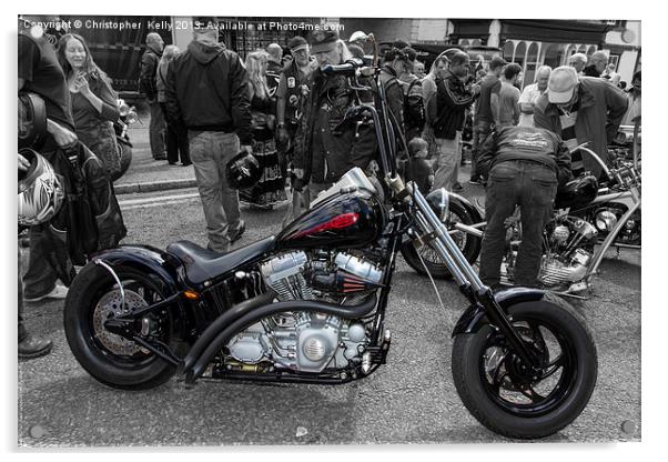 Black Harley Custom Acrylic by Christopher Kelly