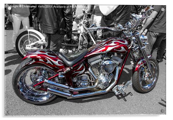 Red Harley Custom Acrylic by Christopher Kelly