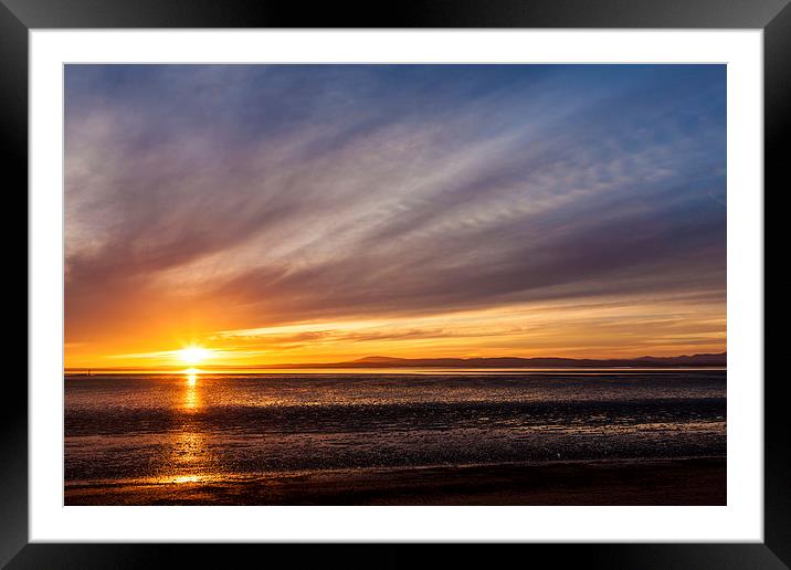 Morecambe bay sunset Framed Mounted Print by Gary Finnigan