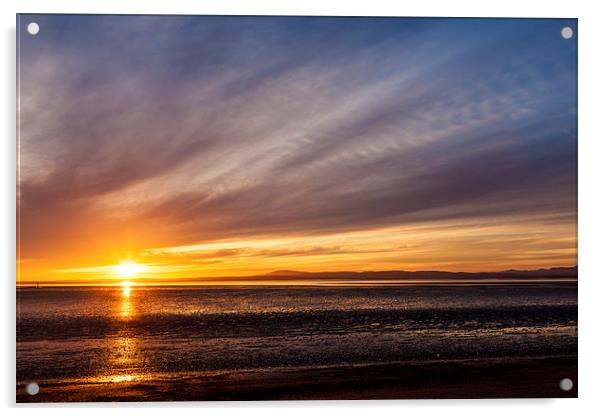 Morecambe bay sunset Acrylic by Gary Finnigan
