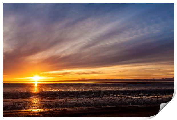 Morecambe bay sunset Print by Gary Finnigan