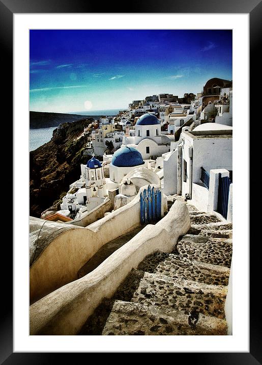 Oia in Santorini Framed Mounted Print by Scott Anderson