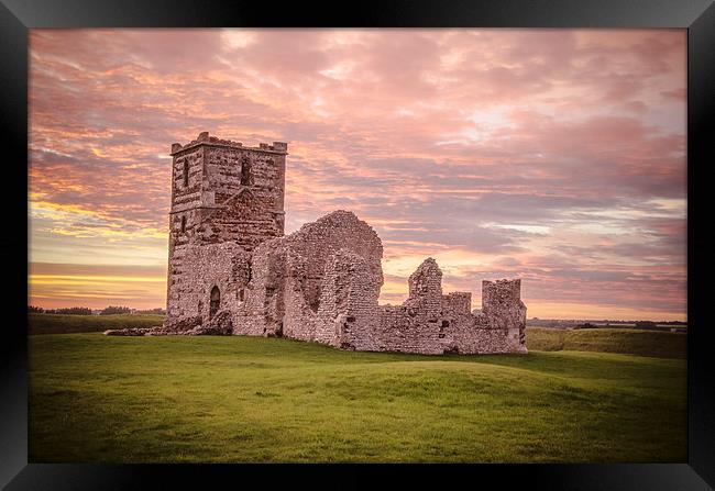 Knowlton Church at sunset Framed Print by Kelvin Futcher 2D Photography