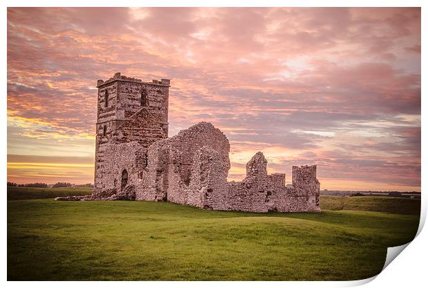 Knowlton Church at sunset Print by Kelvin Futcher 2D Photography