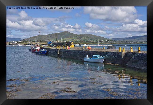 Knightstown Harbour Valentia Framed Print by Jane McIlroy