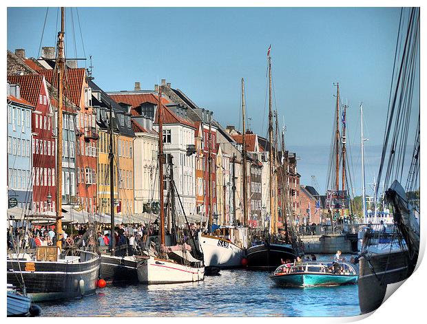 Denmark..... Nyhvn at New Harbour (1) Print by Larry  Davis