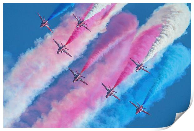 The RAF Red Arrows Waddington Print by Oxon Images