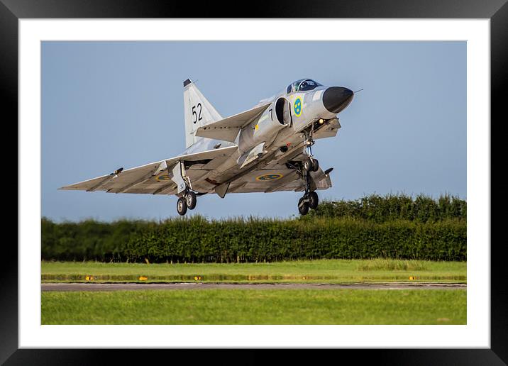 SAAB Viggen Landing Framed Mounted Print by Oxon Images