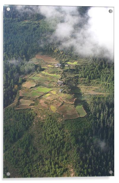 Bhutan from the Air Acrylic by Carole-Anne Fooks