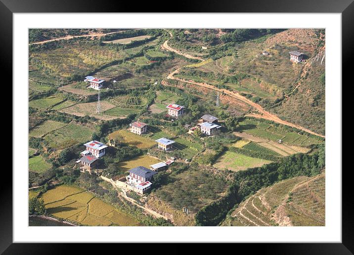 Bhutan from the Air Framed Mounted Print by Carole-Anne Fooks