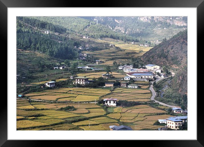 Bhutan from the Air Framed Mounted Print by Carole-Anne Fooks