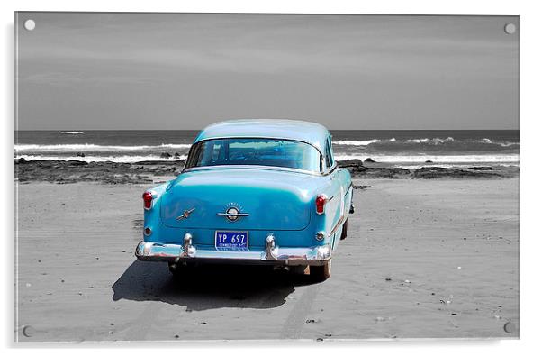 Auto on the Beach Acrylic by james balzano, jr.