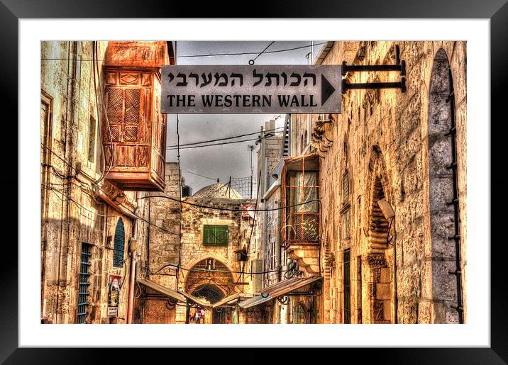 Western Wall Directions Framed Mounted Print by Gurinder Punn