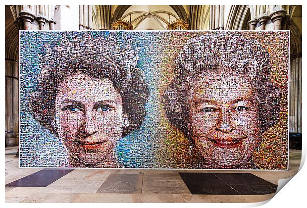 Queen Elizabeth at Rochester Cathedral Print by Paul Parkinson