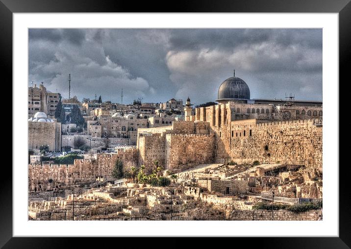 Jerusalem Old City Framed Mounted Print by Gurinder Punn