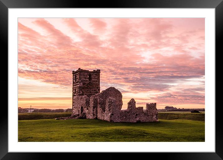 Knowlton Church at Sunset Framed Mounted Print by Kelvin Futcher 2D Photography