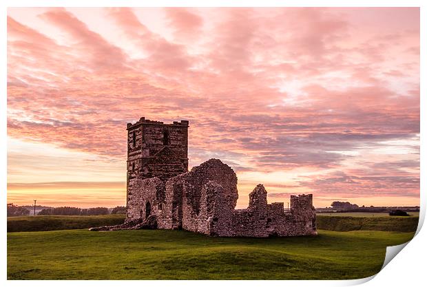 Knowlton Church at Sunset Print by Kelvin Futcher 2D Photography