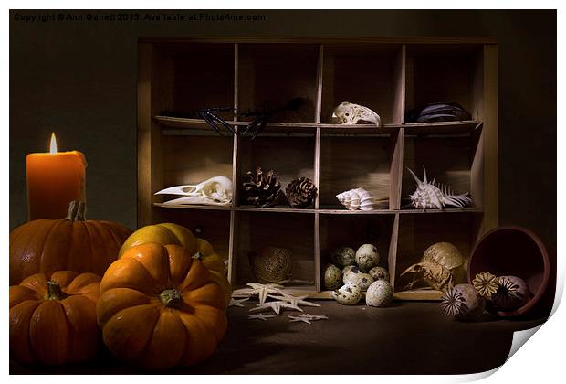 Halloween Collection With Candle Print by Ann Garrett