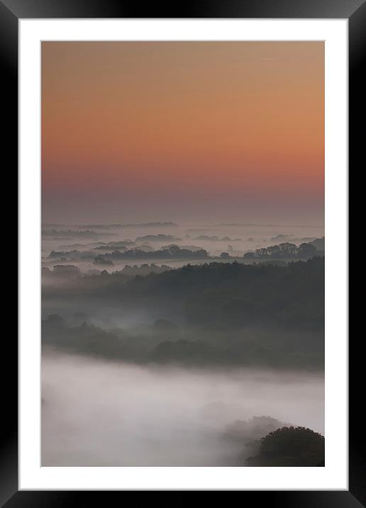 Dorset Sunrise Mist Framed Mounted Print by stuart bennett