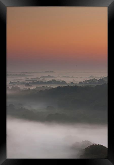 Dorset Sunrise Mist Framed Print by stuart bennett