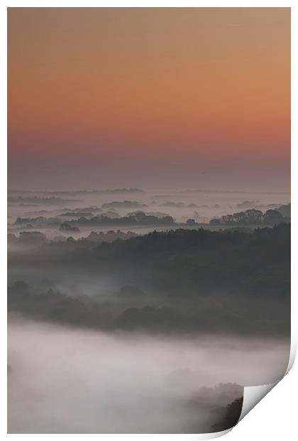 Dorset Sunrise Mist Print by stuart bennett