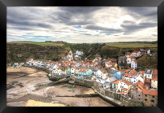 Tide out in Staithes Harbour Framed Print by Alan Matkin