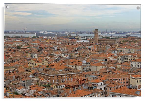 Cruise ship overlooking Venice Acrylic by Tony Murtagh