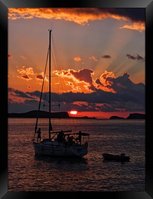 Ibizan Sunset. Framed Print by Becky Dix