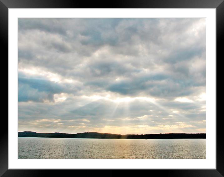 Clouds with SunRays Framed Mounted Print by Pics by Jody Adams