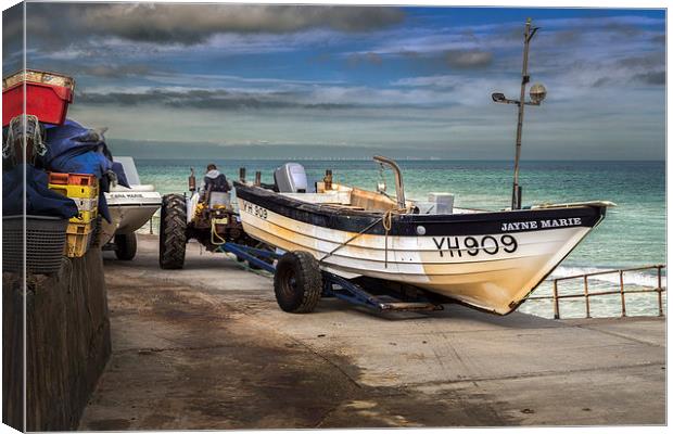Fishing Boat at Overstrand Canvas Print by Stephen Mole