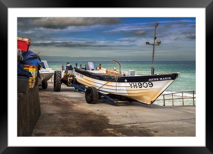 Fishing Boat at Overstrand Framed Mounted Print by Stephen Mole