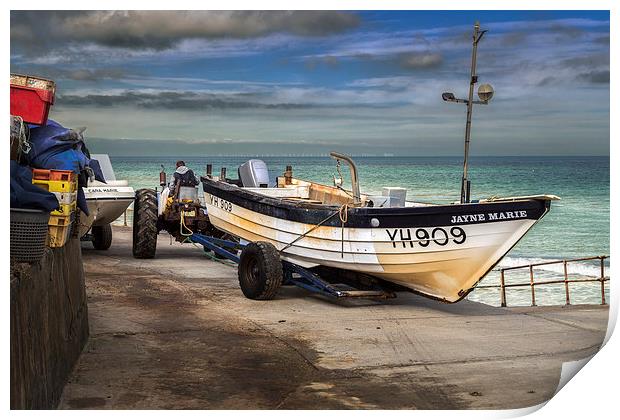 Fishing Boat at Overstrand Print by Stephen Mole