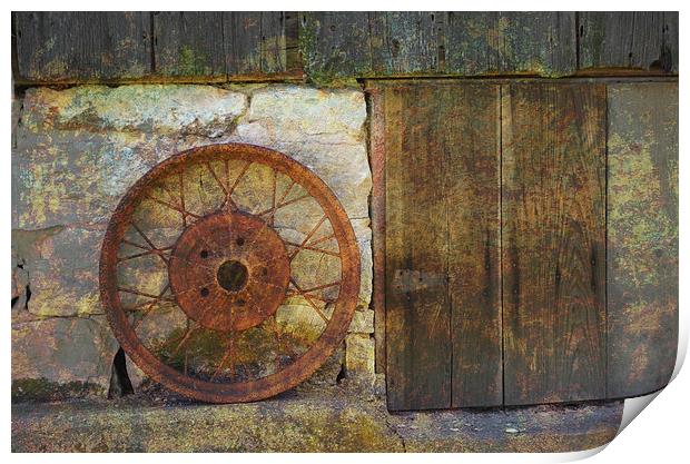 Rusty Wheel Print by Pamela Briggs-Luther