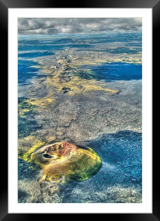 Laki Fissure, Iceland Framed Mounted Print by Gurinder Punn