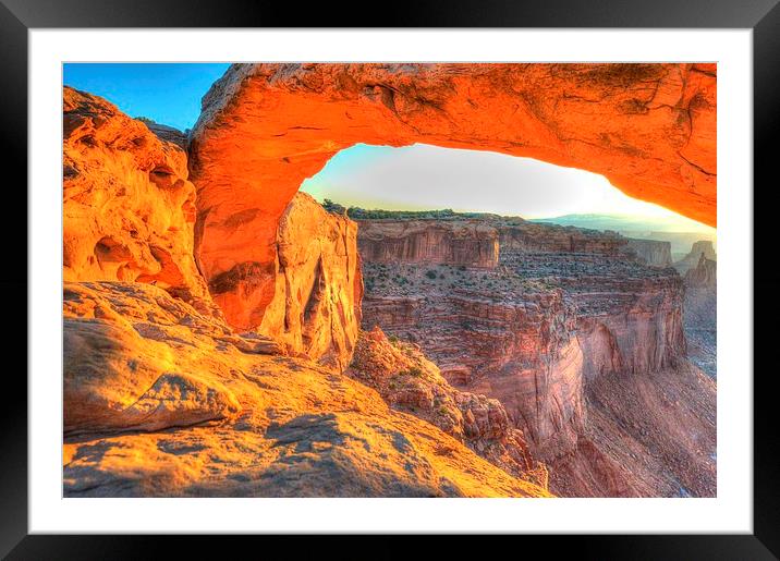 Mesa Arch Canyon Lands Framed Mounted Print by Gurinder Punn
