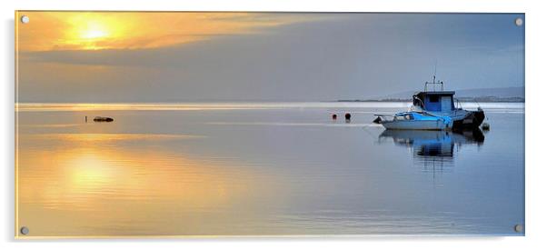 Loughor estuary boats Acrylic by Leighton Collins