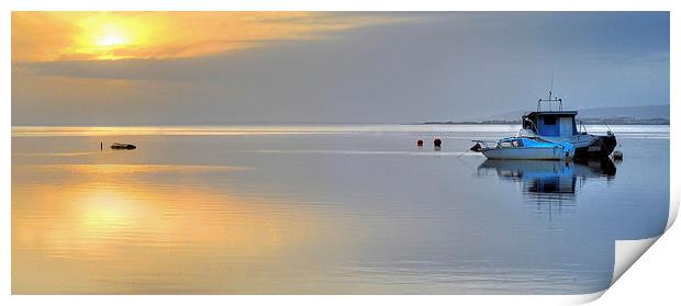 Loughor estuary boats Print by Leighton Collins