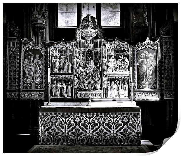 Altar at lichfield cathedral Print by leonard alexander