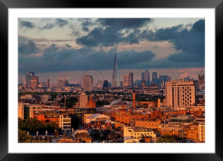 Sunset skyline of London Framed Mounted Print by Andy Armitage