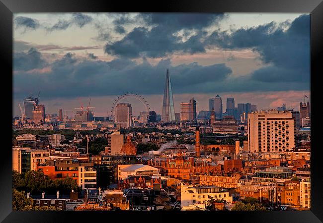 Sunset skyline of London Framed Print by Andy Armitage