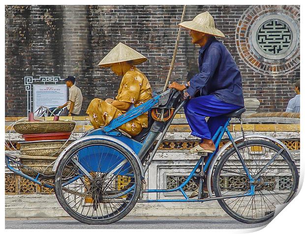 Vietnamese Bicycle Rickshaw Print by colin chalkley