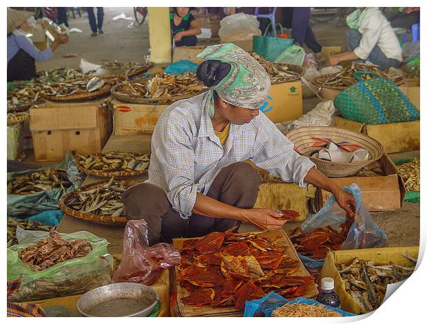 Vietnamese Fish Market Print by colin chalkley