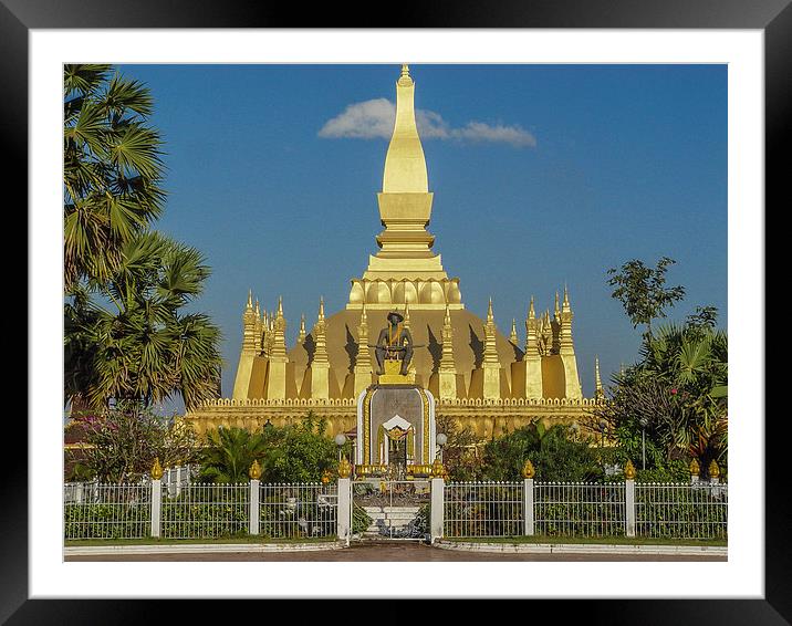 Laos - Pha That Luang Framed Mounted Print by colin chalkley