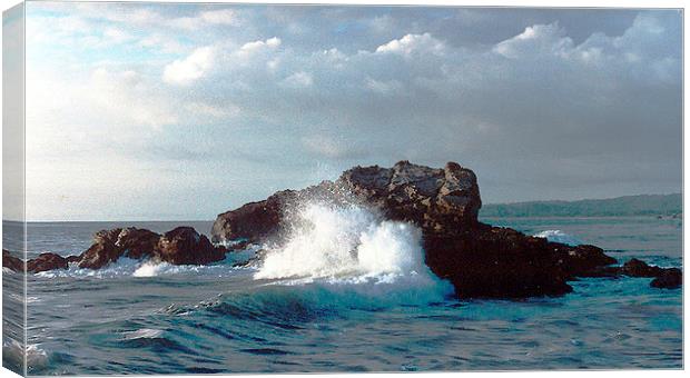 Waves Crashing on Rocks Canvas Print by james balzano, jr.