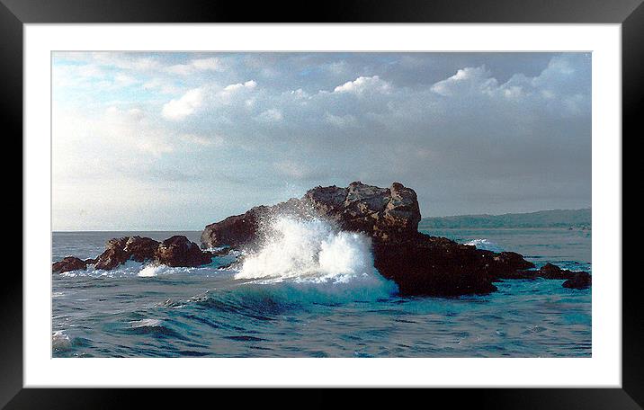 Waves Crashing on Rocks Framed Mounted Print by james balzano, jr.